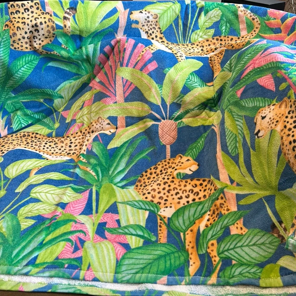Martha Stewart Beach Towel Palm Trees Leopard New cotton 36”x68